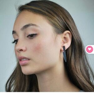 Knife Earrings 2” long in Silver/Black